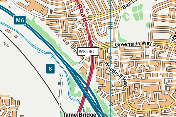 WS5 4QL map - OS VectorMap District (Ordnance Survey)