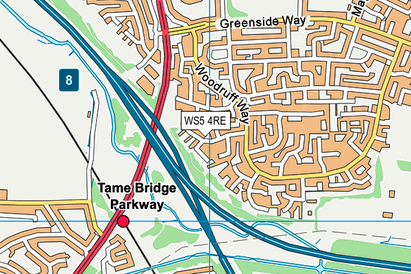 WS5 4RE map - OS VectorMap District (Ordnance Survey)