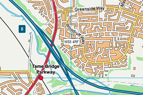 WS5 4RF map - OS VectorMap District (Ordnance Survey)