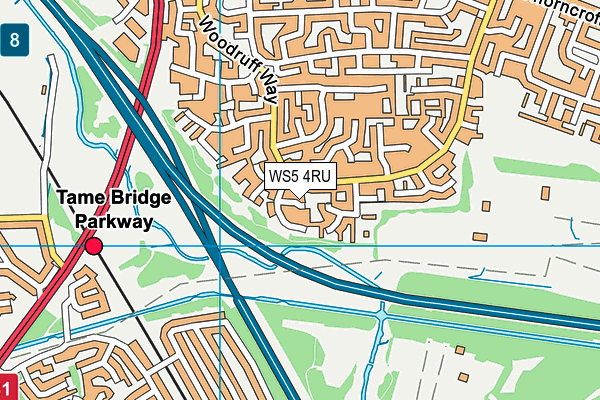 WS5 4RU map - OS VectorMap District (Ordnance Survey)