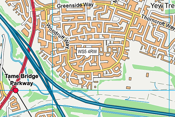 WS5 4RW map - OS VectorMap District (Ordnance Survey)