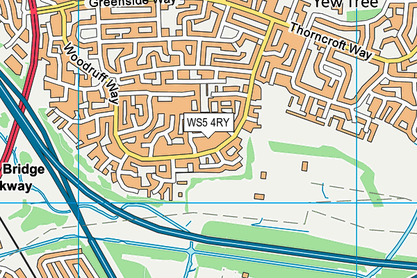WS5 4RY map - OS VectorMap District (Ordnance Survey)