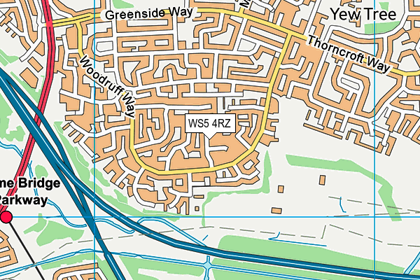 WS5 4RZ map - OS VectorMap District (Ordnance Survey)