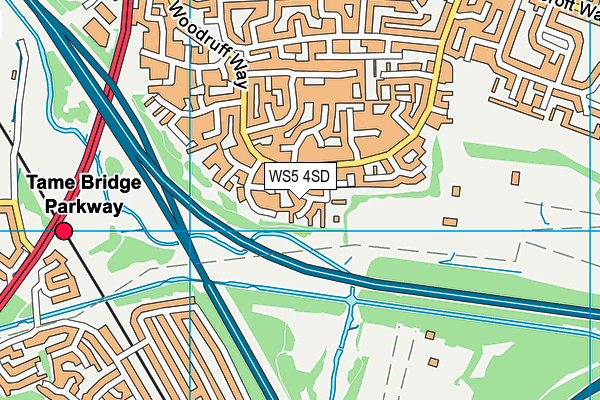 WS5 4SD map - OS VectorMap District (Ordnance Survey)