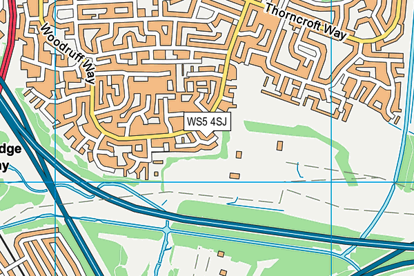 WS5 4SJ map - OS VectorMap District (Ordnance Survey)