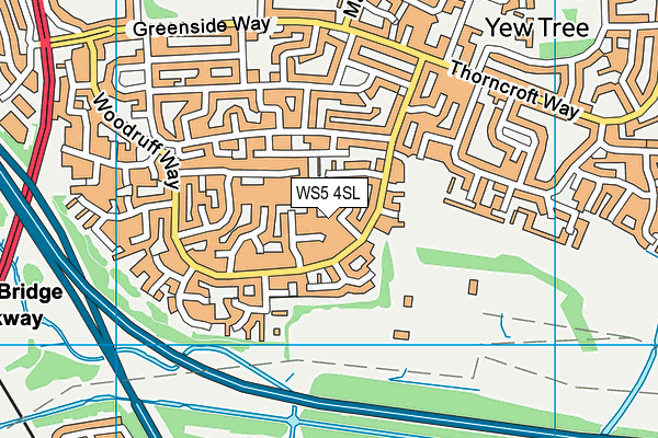 WS5 4SL map - OS VectorMap District (Ordnance Survey)