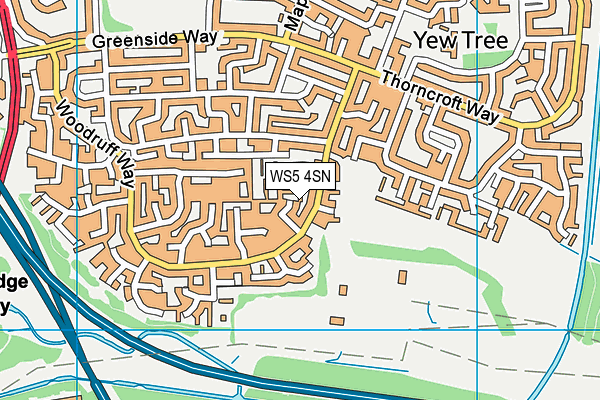 WS5 4SN map - OS VectorMap District (Ordnance Survey)