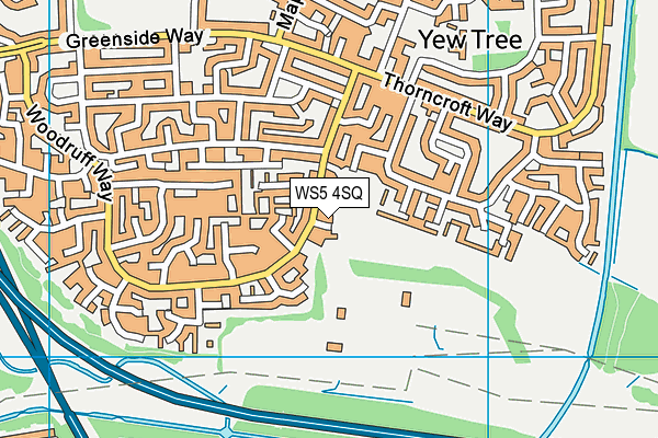 WS5 4SQ map - OS VectorMap District (Ordnance Survey)