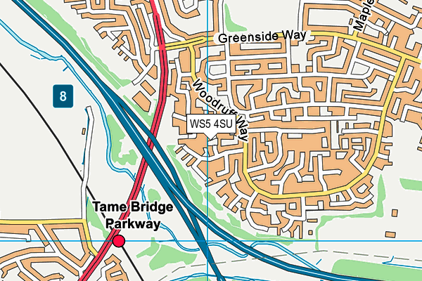 WS5 4SU map - OS VectorMap District (Ordnance Survey)