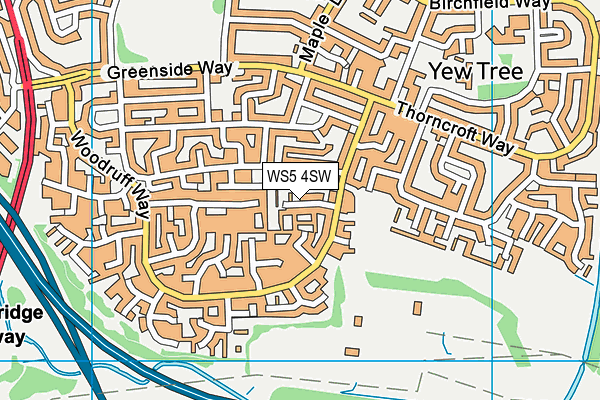 WS5 4SW map - OS VectorMap District (Ordnance Survey)