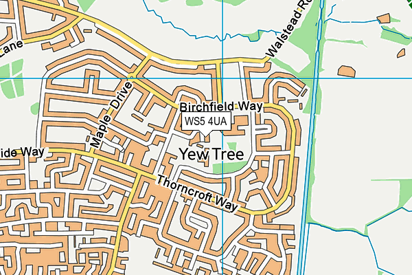 WS5 4UA map - OS VectorMap District (Ordnance Survey)