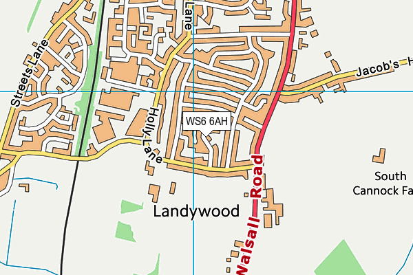 WS6 6AH map - OS VectorMap District (Ordnance Survey)