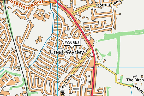 WS6 6BJ map - OS VectorMap District (Ordnance Survey)