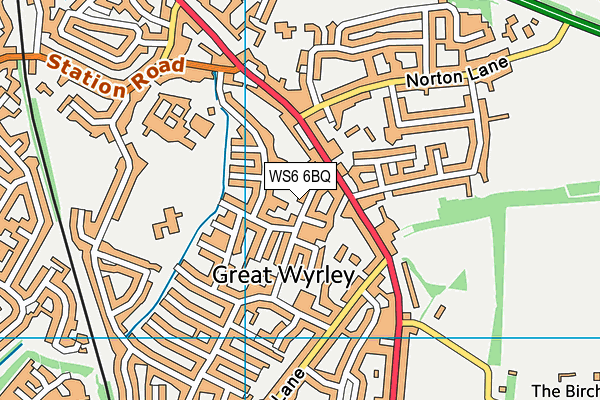 WS6 6BQ map - OS VectorMap District (Ordnance Survey)