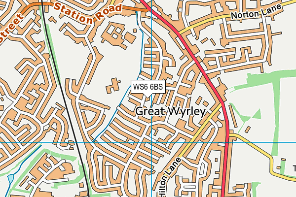 WS6 6BS map - OS VectorMap District (Ordnance Survey)