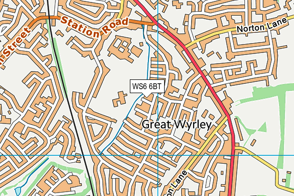 WS6 6BT map - OS VectorMap District (Ordnance Survey)