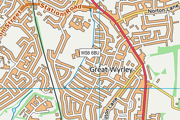 WS6 6BU map - OS VectorMap District (Ordnance Survey)