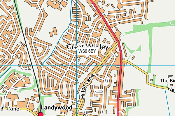 WS6 6BY map - OS VectorMap District (Ordnance Survey)