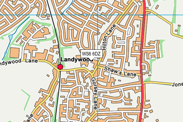 WS6 6DZ map - OS VectorMap District (Ordnance Survey)