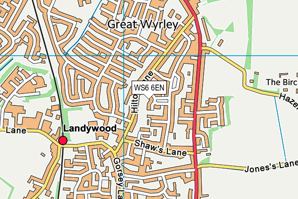 WS6 6EN map - OS VectorMap District (Ordnance Survey)