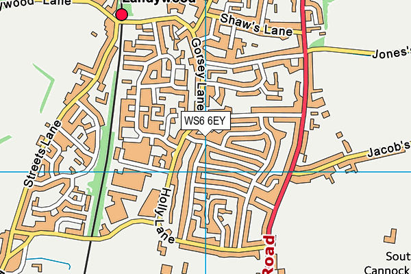WS6 6EY map - OS VectorMap District (Ordnance Survey)