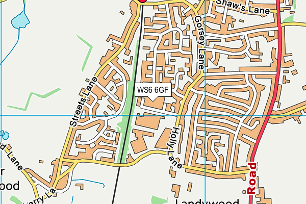 WS6 6GF map - OS VectorMap District (Ordnance Survey)