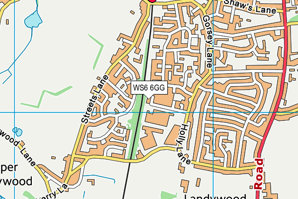 WS6 6GG map - OS VectorMap District (Ordnance Survey)