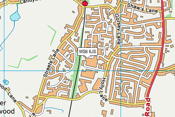 WS6 6JS map - OS VectorMap District (Ordnance Survey)