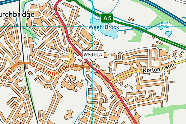 WS6 6LA map - OS VectorMap District (Ordnance Survey)