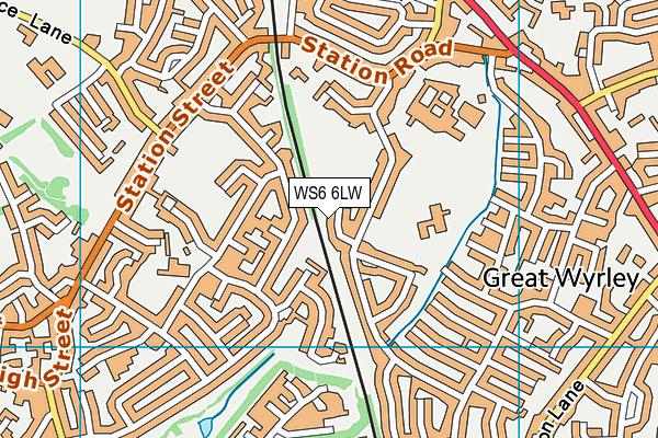 WS6 6LW map - OS VectorMap District (Ordnance Survey)