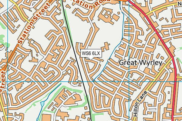 WS6 6LX map - OS VectorMap District (Ordnance Survey)