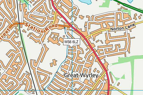 WS6 6LZ map - OS VectorMap District (Ordnance Survey)