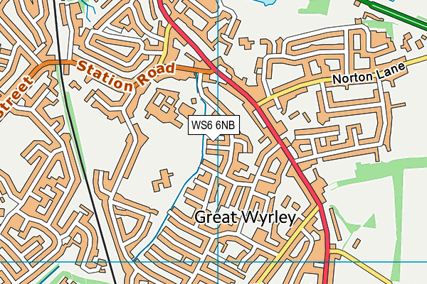WS6 6NB map - OS VectorMap District (Ordnance Survey)