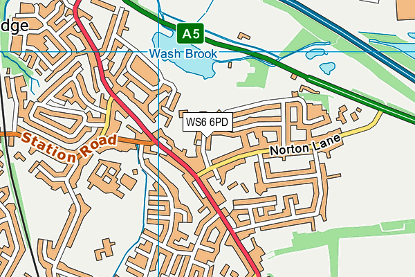 WS6 6PD map - OS VectorMap District (Ordnance Survey)