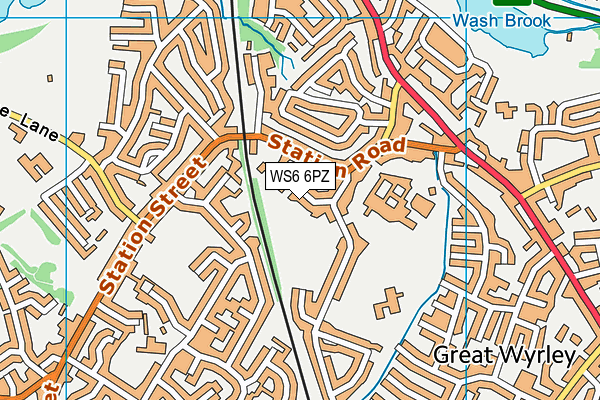 WS6 6PZ map - OS VectorMap District (Ordnance Survey)
