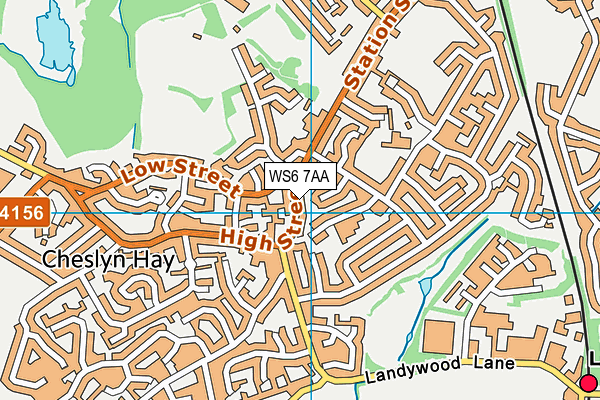 WS6 7AA map - OS VectorMap District (Ordnance Survey)