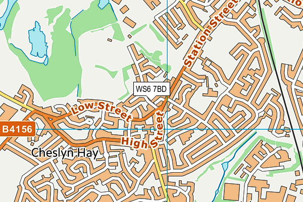 WS6 7BD map - OS VectorMap District (Ordnance Survey)