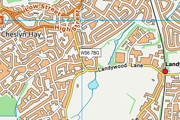 WS6 7BG map - OS VectorMap District (Ordnance Survey)