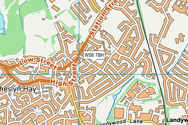 WS6 7BH map - OS VectorMap District (Ordnance Survey)