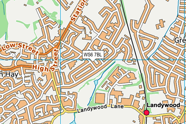 WS6 7BL map - OS VectorMap District (Ordnance Survey)