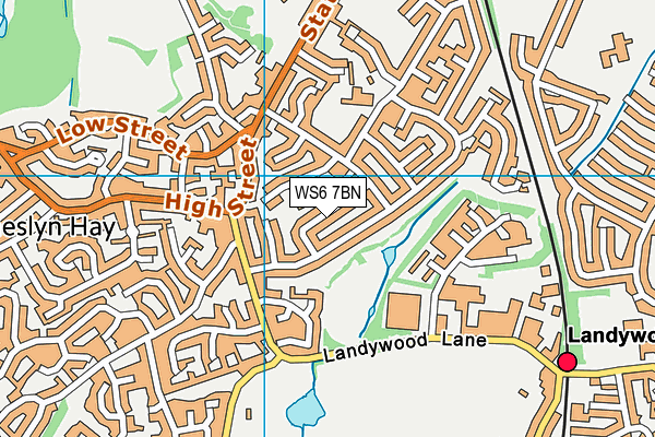 WS6 7BN map - OS VectorMap District (Ordnance Survey)