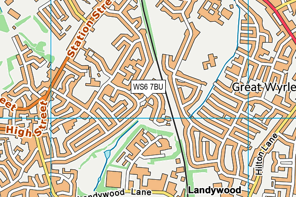 WS6 7BU map - OS VectorMap District (Ordnance Survey)