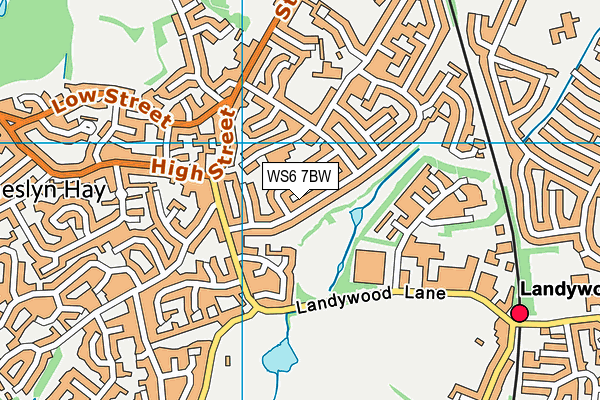 WS6 7BW map - OS VectorMap District (Ordnance Survey)