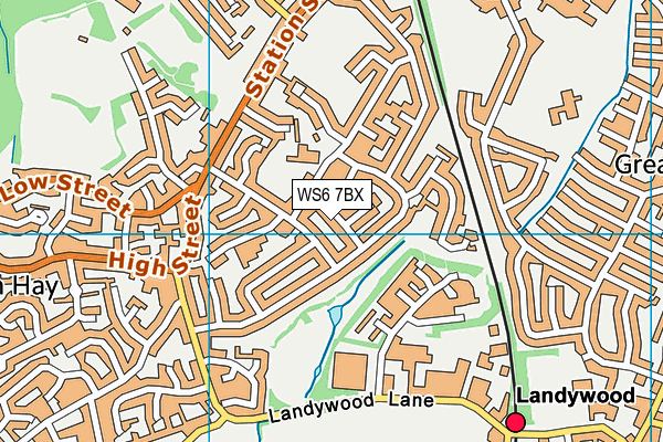 WS6 7BX map - OS VectorMap District (Ordnance Survey)