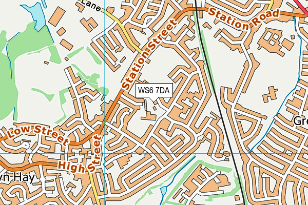 WS6 7DA map - OS VectorMap District (Ordnance Survey)