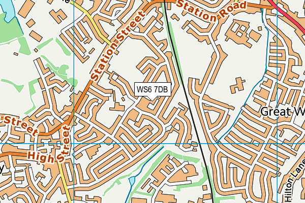 WS6 7DB map - OS VectorMap District (Ordnance Survey)