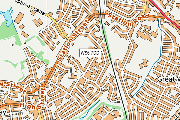 WS6 7DD map - OS VectorMap District (Ordnance Survey)