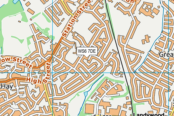 WS6 7DE map - OS VectorMap District (Ordnance Survey)