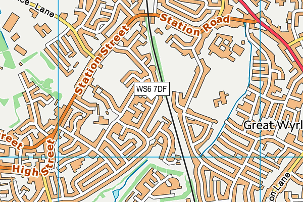 WS6 7DF map - OS VectorMap District (Ordnance Survey)