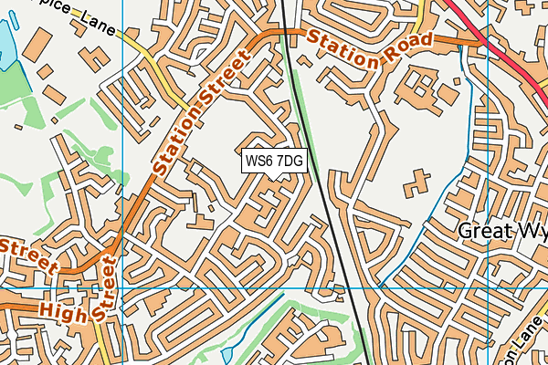 WS6 7DG map - OS VectorMap District (Ordnance Survey)